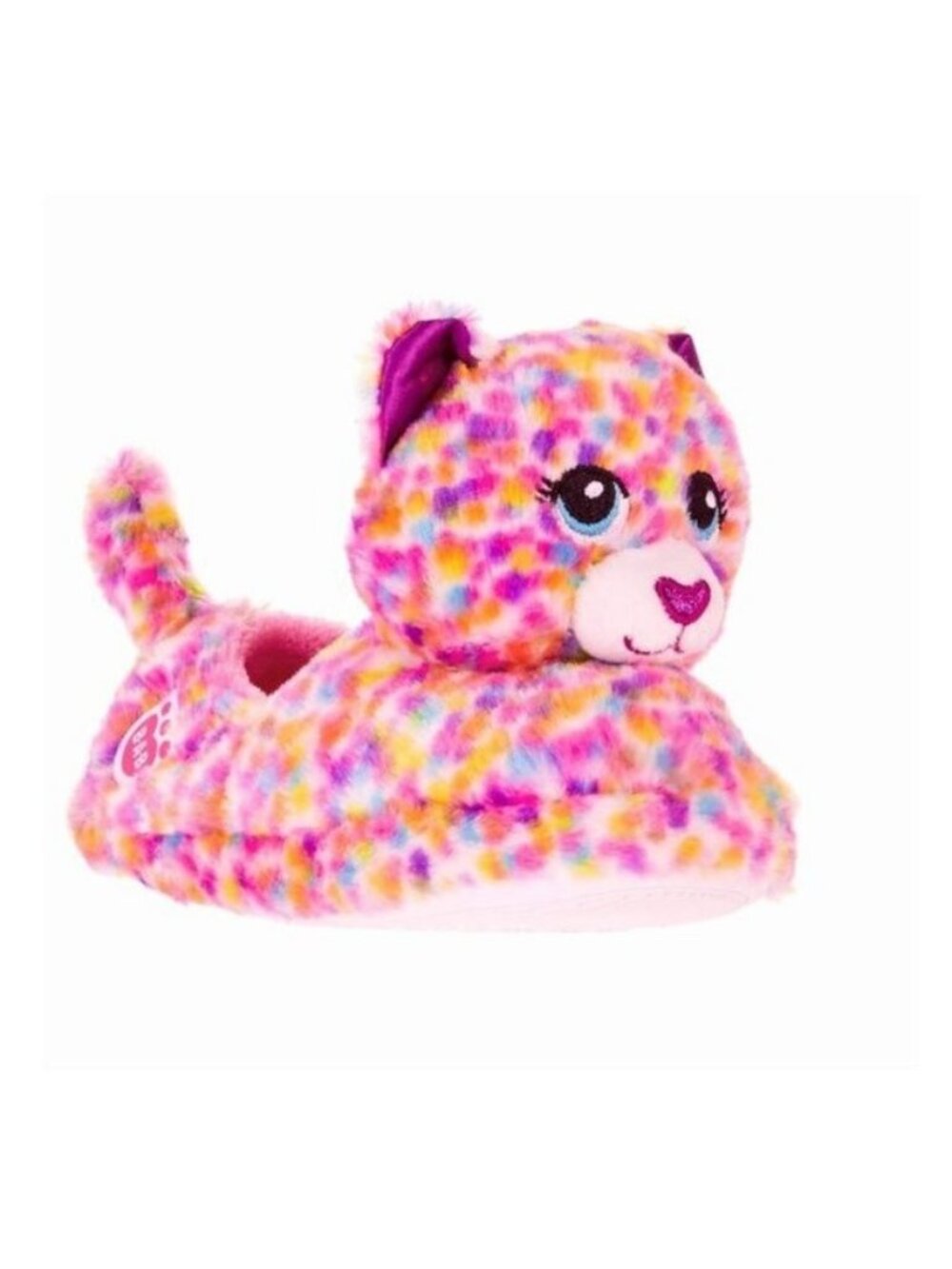 5/$20 NEW 10-11 Girls Build-A-Bear "Confetti Leopard" Slippers